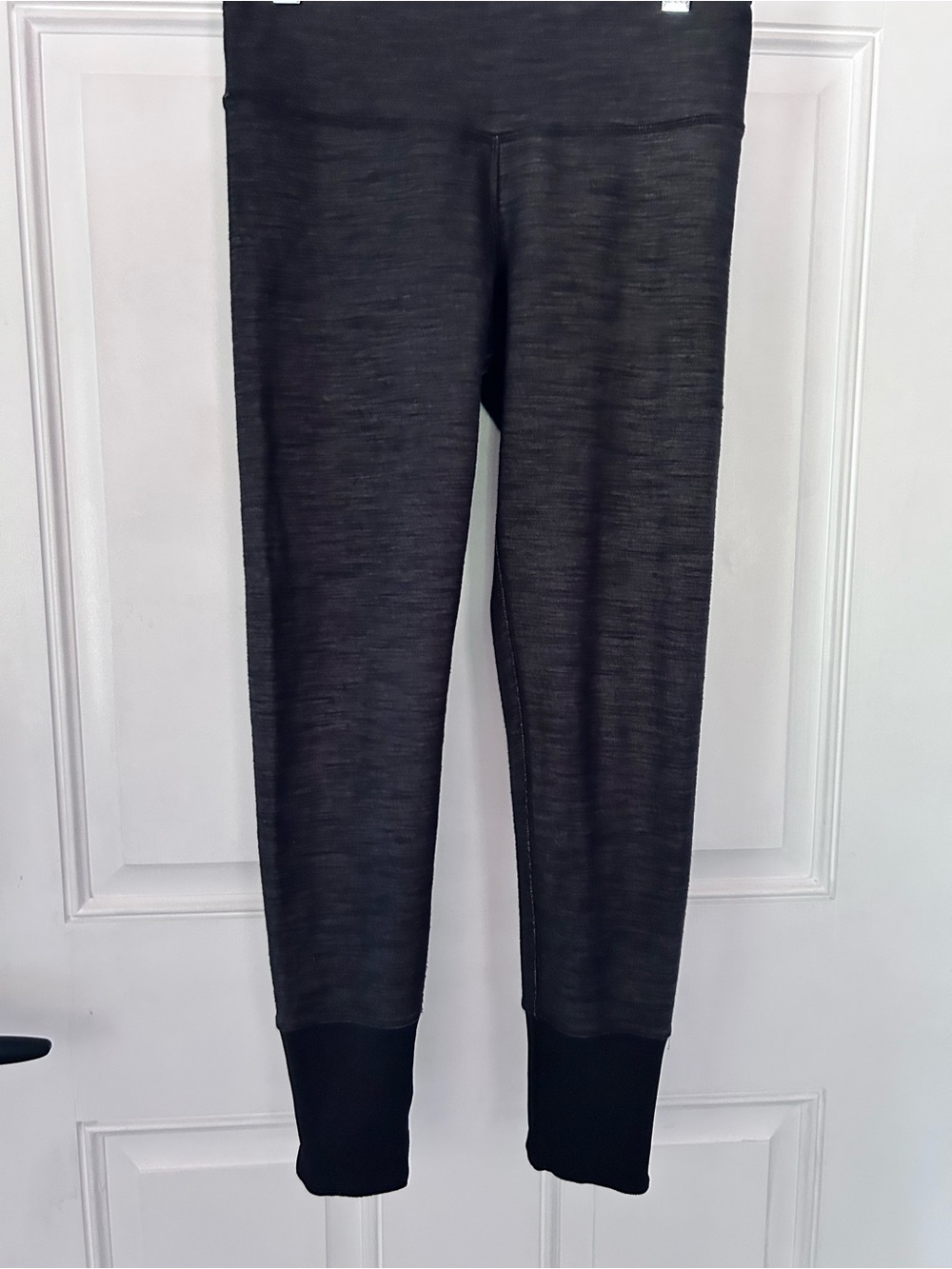 lululemon athletica Black Heathered Leggings with Ribbed Cuffs